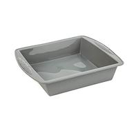 Vogue Square Silicone Baking Pan 245 mm, Grey, Size: 245(W) x 245(D)mm, Flexible Baking Tray, High Heat Resistant up to 260°C - Fridge, Freezer, Microwave, Oven & Dishwasher Safe, DA532