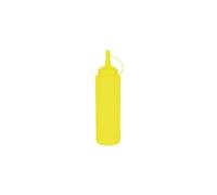 Vogue Squeeze Sauce Bottle with Cap 340 ml/12 oz, Yellow, Material: Polyethylene, Refillable Yellow Sauce Bottle, Screw Top & Wide Neck for Easy Refill, Mustard Sauce Bottle, K144