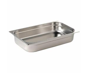 Vogue Stainless Steel 1/1 Gastronorm Pan with Overhanging Rim 65mm Deep - 9L