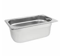 Vogue Stainless Steel 1/4 Gastronorm Pan with Overhanging Rim 100mm Deep - 2.5L