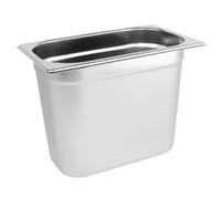 Vogue Stainless Steel 1/4 Gastronorm Tray 200mm - Fridge, Blast Chillers Safe Tray to Store and Cook Food K823
