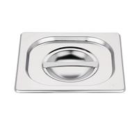 Vogue Stainless Steel 1/6 Gastronorm Pan Lid, Silver, Compatible with all Vogue 1/6 sized Gastronorm Trays (K992) | K993