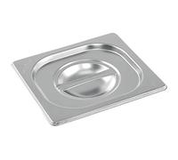 Vogue Stainless Steel 1/6 Gastronorm Pan Lid, Silver, Compatible with all Vogue 1/6 sized Gastronorm Trays (K992) | K993