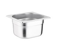 Vogue K991 Stainless Steel 1/6 Gastronorm Pan Deep Food Container Storage, Silver, 100 mm
