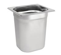 Vogue Gastronorm Pan 1/6, Stainless Steel Tray, Depth: 200 mm, Capacity: 3 Litres, Hot and Cold Food Storage Container, Bain Marie Compatible, Lid Sold Separately, K995