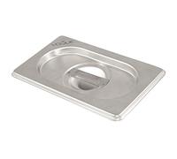 Vogue Stainless Steel 2/1 Gastronorm Lid, Silver, GN 2/1 Double Size Gastronorm Pan Lid, Compatible with all Vogue 2/1 Sized Gastronorm Trays, Size: 30(H)x650(W)mm, Centre Handle, K939