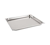 Vogue Stainless Steel 2/1 Gastronorm Tray 40 mm Deep / Capacity: 12 Litre, Silver, Size: 400(H) x 650(W) x 40(D)mm, Stackable, Food Safe Steel GN Pan, K801