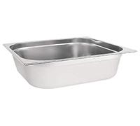 Vogue Stainless Steel 2/3 Gastronorm Tray 150 mm Deep, Silver, Capacity: 13 Litre, 2/3 GN Gastronorm Pan, Food Safe Steel, Stackable, Lid Sold Separately, K814
