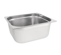 Vogue Stainless Steel 2/3 Gastronorm Tray 150 mm Deep, Silver, Capacity: 13 Litre, 2/3 GN Gastronorm Pan, Food Safe Steel, Stackable, Lid Sold Separately, K814