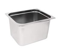 Vogue Stainless Steel 2/3 Gastronorm Tray 200 mm Deep, Silver, Capacity: 15.7 Litre, Size: 325(H) x 354(W) x 200(D)mm, Buffet Station Tray, GM315