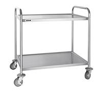 Vogue Stainless Steel 2 Tier Clearing Trolley Large