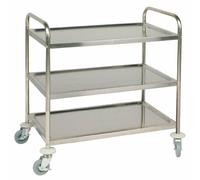 Vogue Stainless Steel 3 Tier Clearing Trolley Medium 855 x 810 x 455mm F994