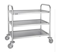 Vogue Stainless Steel 3 Tier Clearing Trolley Medium - F994