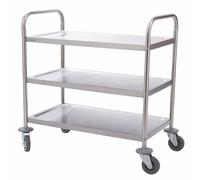 Vogue Stainless Steel 3 Tier Clearing Trolley Small 825 x 710 x 405mm F993