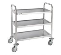 Vogue Stainless Steel 3 Tier Clearing Trolley Small - F993
