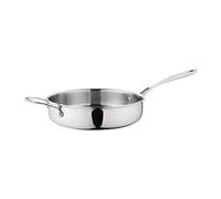 Vogue Tri Wall Sauté Pan 28 cm/3.95 Litre, Stainless Steel & Aluminium, Induction Compatible Frying Pan, Suitable for all Cooking Surfaces, Compatible Lid: Y426 (Sold Separately), GG032