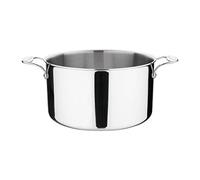Vogue Stainless Steel & Aluminium Tri-Wall Stew Pan 28cm/9.5Ltr - Cooking Soup Pot with Stay Cool Handles Suitable for All Hobs Y256