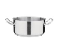 Vogue Stainless Steel Casserole Pan 24cm - All Hobs Including Induction, Strong Handles, Easy Pour T149