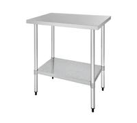 Vogue Stainless Steel Catering Prep Table 900 mm, Polished Stainless Steel, Easy Self Assembly, 90(H)x90(W)x70(D) cm, 1 Shelf, Commercial Kitchen Furniture, Professional and Home Use, GJ501