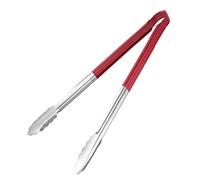 Vogue Stainless Steel Colour Coded Serving Tongs 405mm, Red