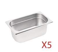 Vogue Stainless Steel Gastronorm Container Kit 1/4 (Pack of 5)