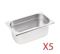 Vogue Stainless Steel Gastronorm Container Kit 1/4 (Pack of 5)