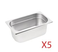 Vogue Stainless Steel Gastronorm Container Kit 1/4 (Pack of 5)