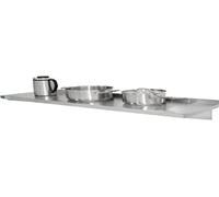 Vogue Stainless Steel Kitchen Shelf 50kg Capacity - 1500x300mm Y752 | Wall brackets included for quick setup, recovering useful kitchen storage space while adding heavy-duty durability.