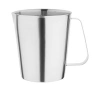 Vogue Stainless Steel Measuring Jug - 1.5Ltr | Heavy-duty rust-resistant construction with interior volume markings and a sturdy handle for precise commercial food prep.