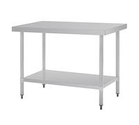 Vogue Table St/St - 1200x700x900mm 47 1/4x27 1/2x35 1/2" | Offers hygienic prep workspace for commercial kitchens with seamless under-shelf storage, reducing cleaning downtime.