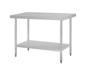Vogue Table St/St - 1200x700x900mm 47 1/4x27 1/2x35 1/2" | Offers hygienic prep workspace for commercial kitchens with seamless under-shelf storage, reducing cleaning downtime.