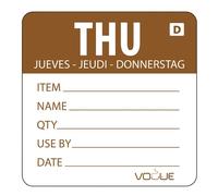 Vogue Day of the Week Prepared Label Thursday Dissolvable Adhesive - (Roll 250)