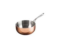 Vogue Tri Wall Copper Flared Saute Pan 200 mm/1.8 Litre, Material: Aluminium/Steel/Copper Tri-wall - Induction Hob, Gas, Electric & Solid Top Compatible, CM677