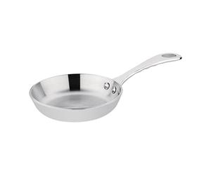 Vogue Tri Wall Mini Frying Pan 10 cm/120 ml, Stainless Steel & Aluminium, Induction Compatible Frying Pan, Suitable for All Cooking Surfaces, Dishwasher Safe, GG027