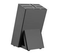 Vogue Tsuki Wooden Knife Block - 8 Slots, Black, Holds 8 Knives, Rubber Wood, Size: 23.5(H) x15.5(W) x13.2(D) cm, Kitchen Knife Block, Rubber Feet for Stability, Knives Sold Separately, FS662