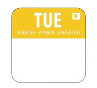 Vogue Tuesday Food Safety Day Labels - Yellow - Removable - 20 mm 1000 pc
