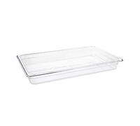 Vogue Polycarbonate Plastic 1/1GN Gastronorm Container 8.5 Litre / 65 mm Deep, Clear - Fridge, Freezer, Blast Chiller & Dishwasher Safe - Temperature Range: -40°C to 100°C, U224