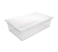 Vogue U226 1/1 Gastronorm Container 150mm 19.50 Litre Clear Catering Food Storage Pan, White