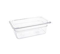 Vogue U237 Polycarbonate 1/4 Gastronorm Container, 2.4 L Capacity, 265 mm L x 162 mm W x 100 mm H, Clear