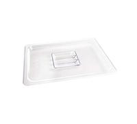 Vogue U245 Polycarbonate 1/2 Gastronorm Lid, 325 mm L x 265 mm W, Clear | Shatterproof commercial build ensures easy content visibility while stacking to save space in busy kitchens.