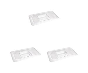 Vogue U247 Polycarbonate 1/4 Gastronorm Lid, 265 mm L x 162 mm W, Clear (Pack of 3)