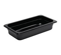 Vogue U462 Polycarbonate 1/3 Gastronorm Container, Black, 65 mm Length, 2.5L Capacity