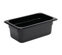 Vogue U467 Polycarbonate 1/4 Gastronorm Container, 2.4 L Capacity, 100 mm H x 162 mm W x 265 mm L, Black