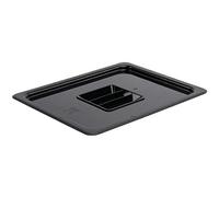 Vogue U475 Polycarbonate 1/2 Gastronorm Lid, 325 mm L x 265 mm W, Black | Protects food from contamination and spills while maintaining freshness; shatter-resistant design withstands busy service.