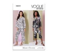 Vogue V2019A Misses' Lounge Sets by Marcy Tilton A (XS-S-M-L-XL)