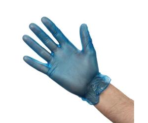 Vogue Vinyl Food Prep Gloves Blue Powdered Extra Large