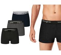 Vogue Vista® Mens Boxers 3 Pack - Cotton Underwear Briefs with Elastic Waistband - Extra Large - Black, Grey & Navy Blue