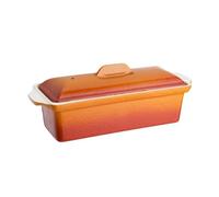 Vogue Pate Terrine Mould 1.3 Litre, Orange & Cream, Size: 110(H)x340(W)x105(D)mm, Material: Non-Stick Enamelled Cast Iron, All Heat Sources, Induction Compatible, W455