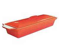 Vogue Cast Iron Pate Terrine Mould 1.7 Litre, Orange & Cream, Size: 120(H) x 340(W) x 105(D)mm, Enamelled Interior, Suitable for all Oven & Hob Types, Induction Compatible Cookware, W456