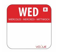 Vogue Wednesday Food Safety Day Labels - Red - Removable - 20 mm 1000 pc